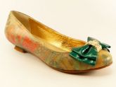 Sapatilha Verde Gloss em couro